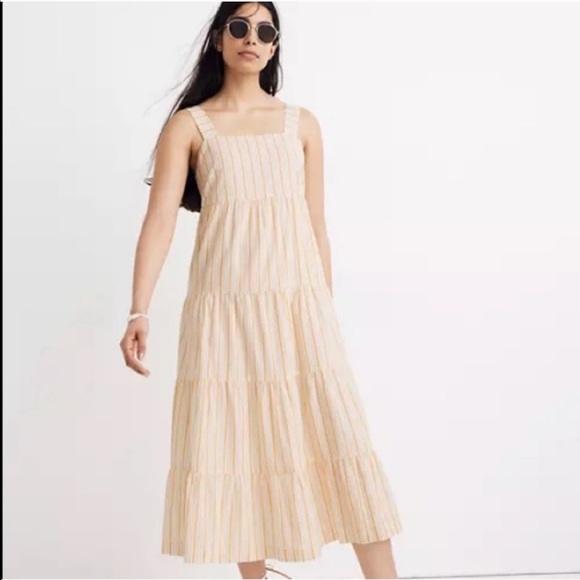 Madewell Dresses & Skirts - Madewell Striped Tiered Midi Dress